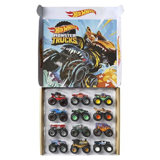 Hot Wheels - Pack de 12 coches Monster Trucks de juguete ㅤ