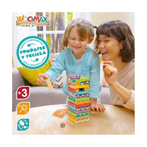 Woomax - Torre de blocos de madeira animais