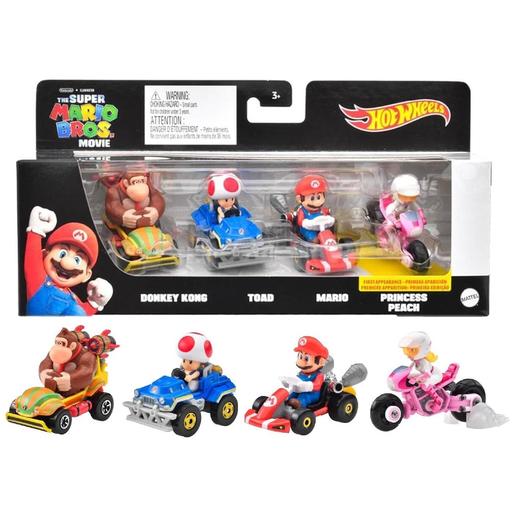 Hot Wheels - Pack 4 veículos Mario Kart (Vários modelos)