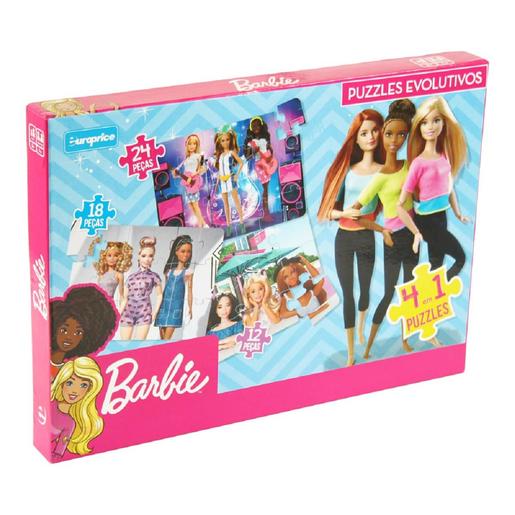 Barbie - Puzzles Evolutivos 4 em 1