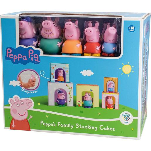 Porquinha Peppa - Cubos empilháveis com figuras brinquedos em 1 ㅤ