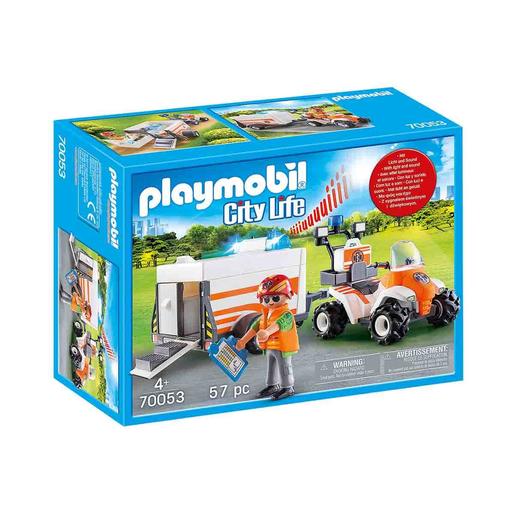 Playmobil - Moto 4 de Resgate com Reboque - 70053