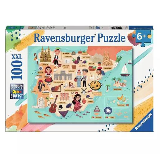 Ravensburger - Mapa de Espanha e Portugal - Puzzle 100 peças XXL