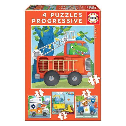 Educa Borrás - Patrulha de Resgate - Pack 4 Puzzles Progressivos