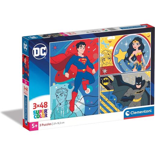 Clementoni - Puzzles Infantis de 48 Peças com Personagens da DC Comics, Multicolor ㅤ