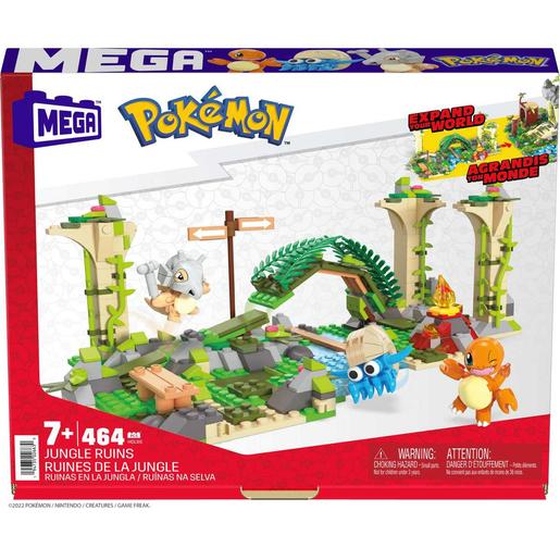 Mattel - Pokemon - Construção de ruínas Pokémon MEGA Construx com três personagens ㅤ