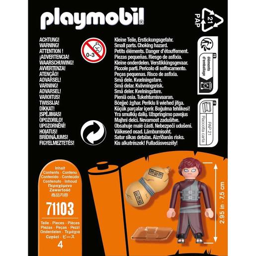 Playmobil - Juego creativo Playmobil Naruto Shippuden tipo Gaara con 4 piezas y accesorios ㅤ