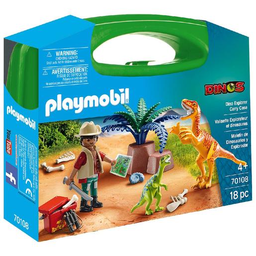 Playmobil - Maleta Grande dos Dinossauros e Explorador - 70108