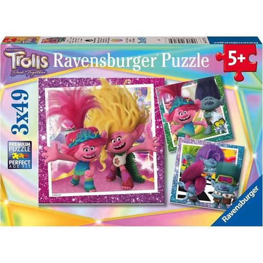 Ravensburger - Trolls - Coleção de quebra-cabeças Trolls 3 de 49 peças, conjunto de 3 quebra-cabeças ㅤ