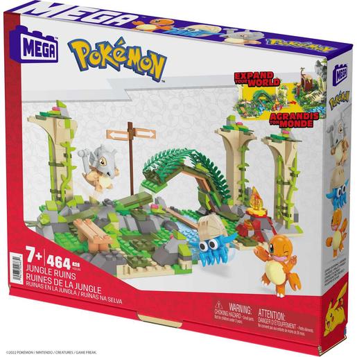 Mattel - Pokemon - Construção de ruínas Pokémon MEGA Construx com três personagens ㅤ