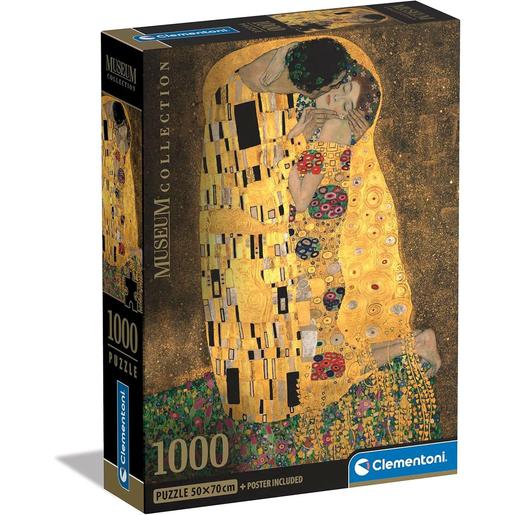 Clementoni - Coleção Museu - O Beijo - Puzzle de 1000 peças, Arte e Pinturas Famosas ㅤ
