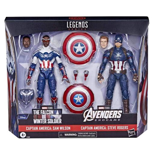 Marvel - Pack 2 figuras Capitão América Steve Rogers e Sam Wilson
