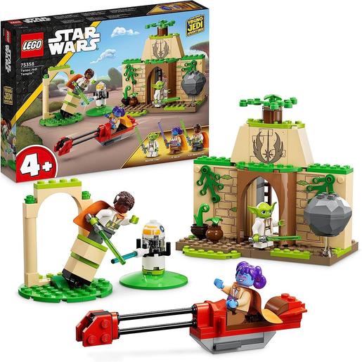 LEGO - Star Wars - Templo Jedi com Mestre Yoda, Espadas Laser e Speeder Bike, brinquedo de construção 75358