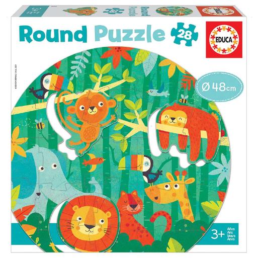 Educa Borrás - A selva - Puzzle redondo 28 peças