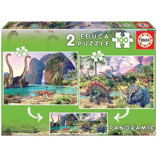 Educa Borrás - Dino World Pack Puzzles 2x100 Peças
