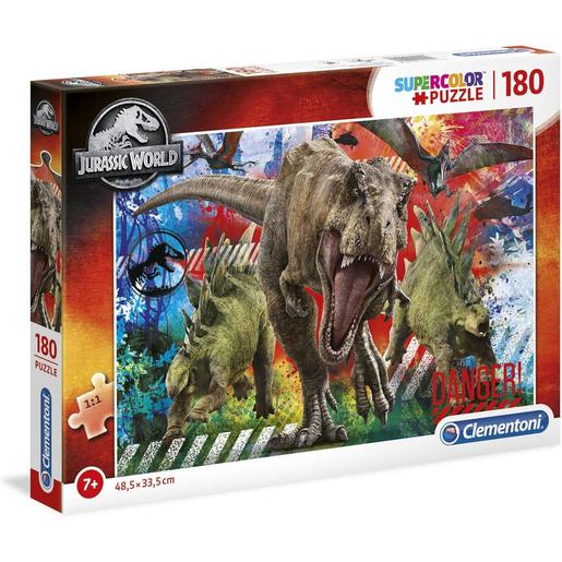 Clementoni - Jurassic World - Puzzle de dinossauros Jurassic World 180 peças ㅤ