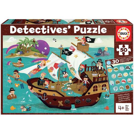 Educa Borrás - Barco pirata - Puzzle detetives 50 peças