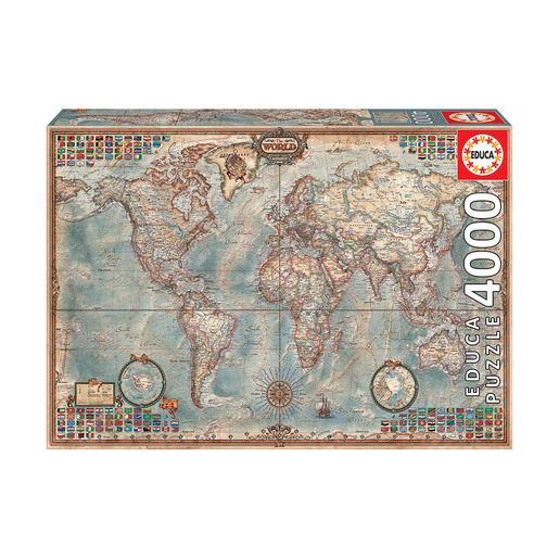 Educa Borras - Mapa Mundo Político - Puzzle 4000 Peças
