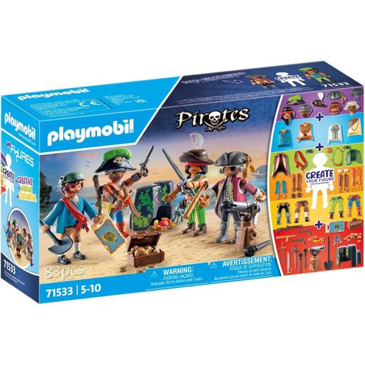 Playmobil - Brinquedo criação piratas com mapa do tesouro ㅤ