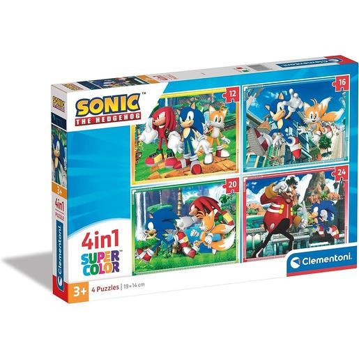 Clementoni - Quebra-cabeças 4 em 1 de Sonic the Hedgehog