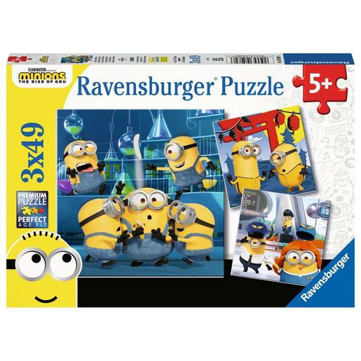 Ravensburger - Minions - Quebra-cabeças multicolorido de Minions, 3x49 peças ㅤ
