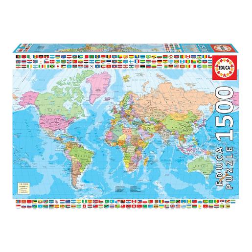 Educa Borrás - Mapa-Mundi Político Puzzle 1500 Peças