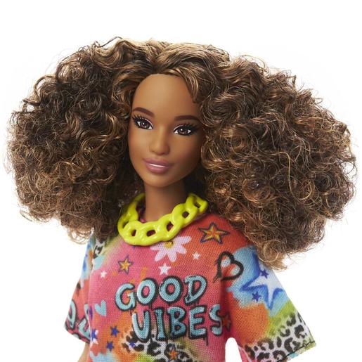 Barbie - Boneca Fashionista morena com cabelo encaracolado e