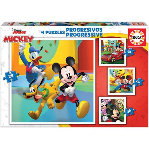 Educa Borrás - Pack 4 puzzles progressivos Mickey and Friends