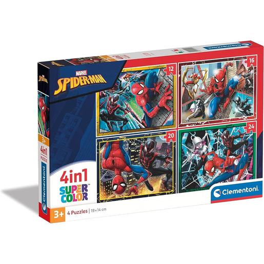 Clementoni - Puzzles infantis de 12, 16, 20 e 24 peças do Spiderman ㅤ