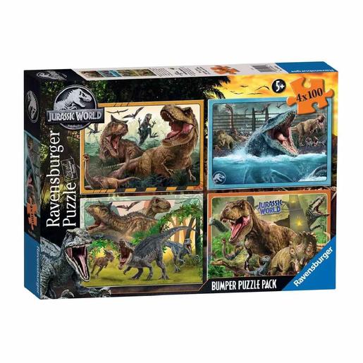 Ravensburger - Jurassic World - Pack 4 puzzles 100 peças