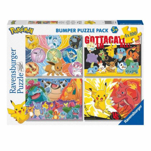 Ravensburger - Pokémon - Pack 4 puzzles 100 peças