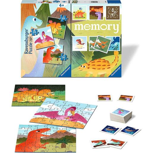 Ravensburger - Dinosaurios Memory y Puzzle multipack, cartas y piezas variadas ㅤ