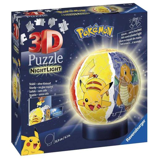Ravensburger - Pokemon - Puzzle 3D Pokemon Nightlamp com 72 peças e luzes ㅤ