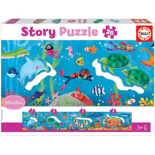 Educa Borrás - Mundo submarino - Story puzzle 26 peças