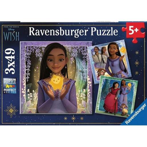 Disney - Puzzle de coleção Disney Wish, 3x49 peças ㅤ