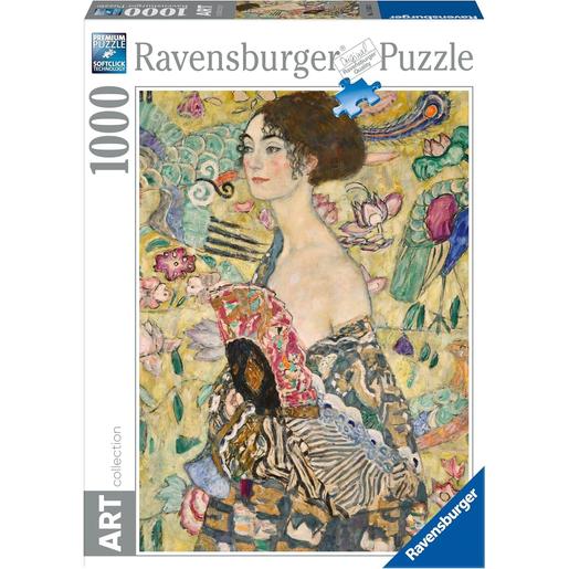 Ravensburger - Puzzle Klimt: Dama com Leque, 1000 Peças ㅤ