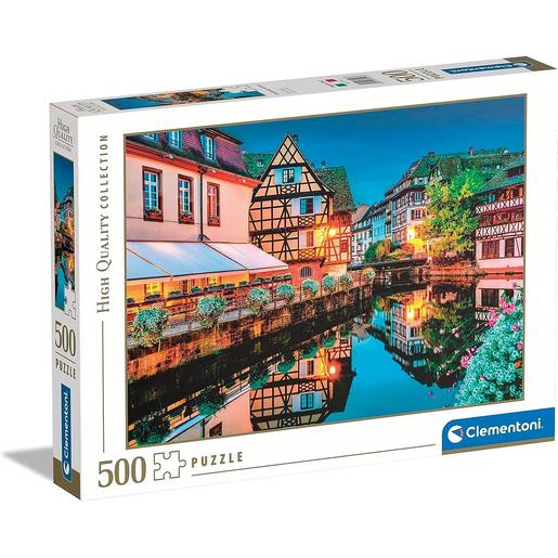 Clementoni - Puzzle de 500 peças Paisagem antiga de Estrasburgo ㅤ