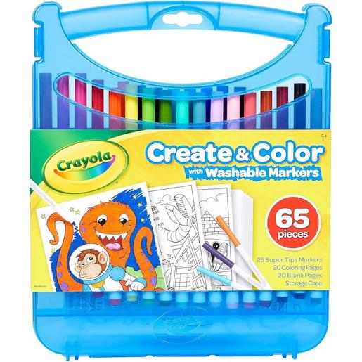 Crayola - Conjunto de Marcadores Laváveis em Maleta de 65 peças ㅤ