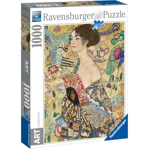 Ravensburger - Puzzle Klimt: Dama com Leque, 1000 Peças ㅤ
