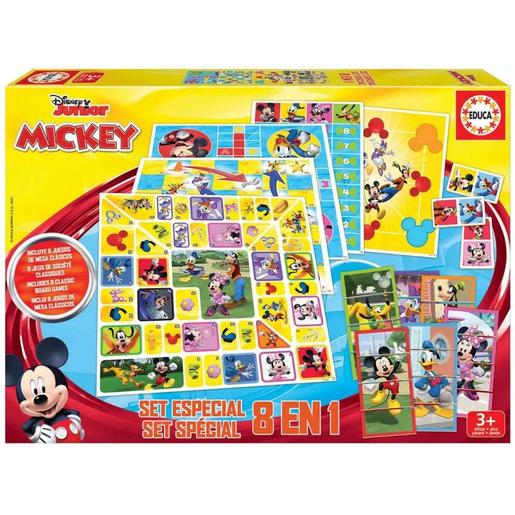 Mickey Mouse - Conjunto especial 8 em 1: Jogos de tabuleiro clássicos com amigos de desenhos animados ㅤ