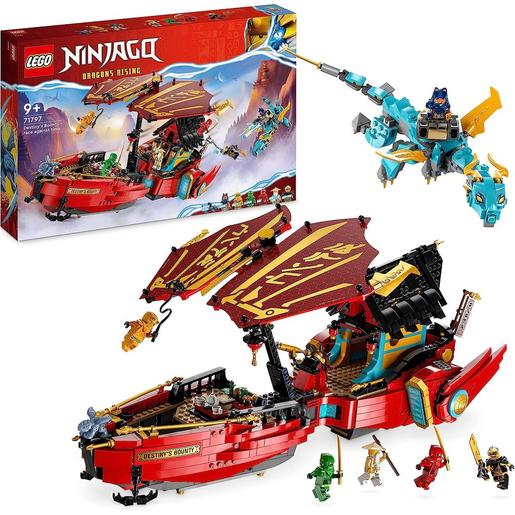 LEGO - Ninjago - Corrida contra o tempo: Veículo para construir brinquedo de assalto Ninja com figuras de Dragão 71797