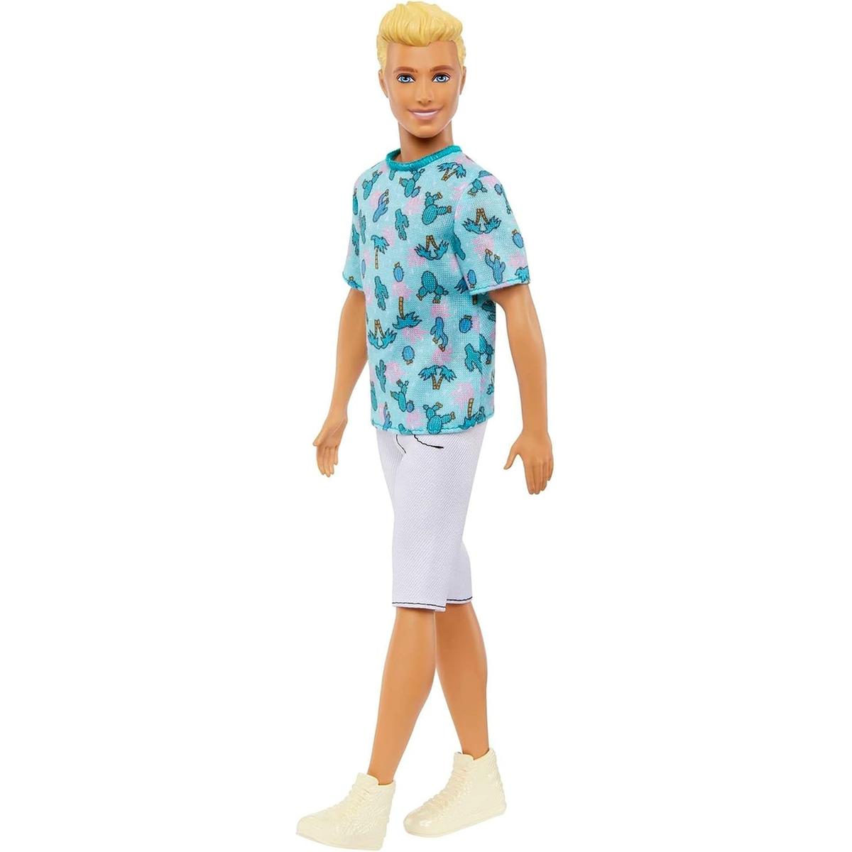 Mattel - Boneco Ken Fashionistas com cabelo loiro e roupa de cactos ㅤ, FASHIONISTAS