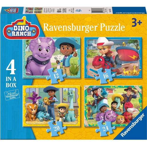 Ravensburger - Dino Ranch: conjunto progressivo de 4 quebra-cabeças (12, 16, 20, 24 peças) para crianças ㅤ
