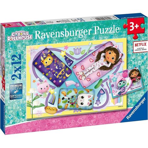 Ravensburger - Puzzle infantil colección Gabby's Dollhouse, 2 x 12 piezas ㅤ