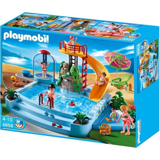 Playmobil - Brinquedo Piscina com Escorrega ㅤ