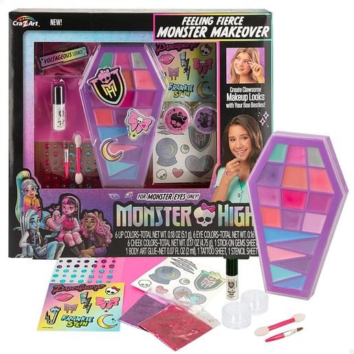 ColorBaby - Monster High - Conjunto de beleza com paleta de sombras para os olhos, tatuagens, gemas decorativas, brilho labial, maquilhagem para meninas, cosméticos para crianças, brinquedos para meninas. ㅤ