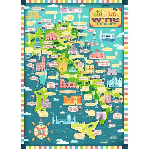 Ravensburger - Puzzle mapa de vinhos da Itália, 1000 peças ㅤ