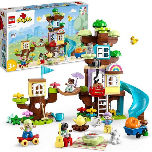 LEGO - Casa da árvore 3 em 1 Duplo, brinquedo de construção com escorrega e animais 10993