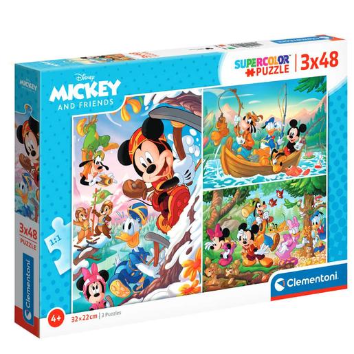 Mickey Mouse - 3 puzzles x 48 peças Mickey and Friends