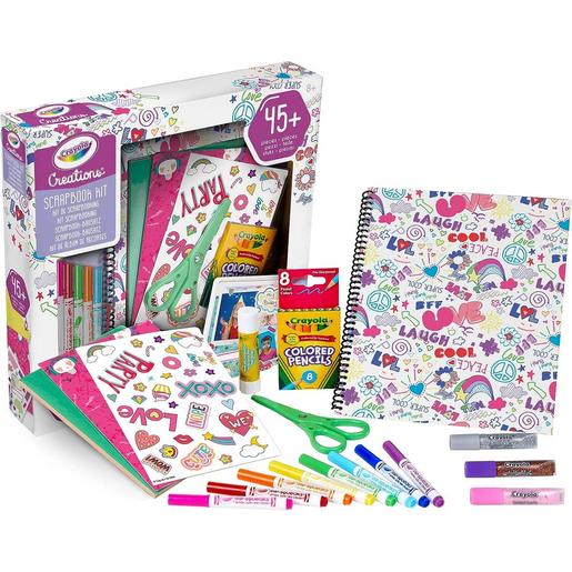Crayola - Kit de atividade criativa crie o seu próprio álbum de recortes ㅤ